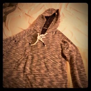 Size large blue and white/grey hoodie barely warn